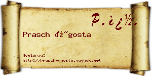 Prasch Ágosta névjegykártya